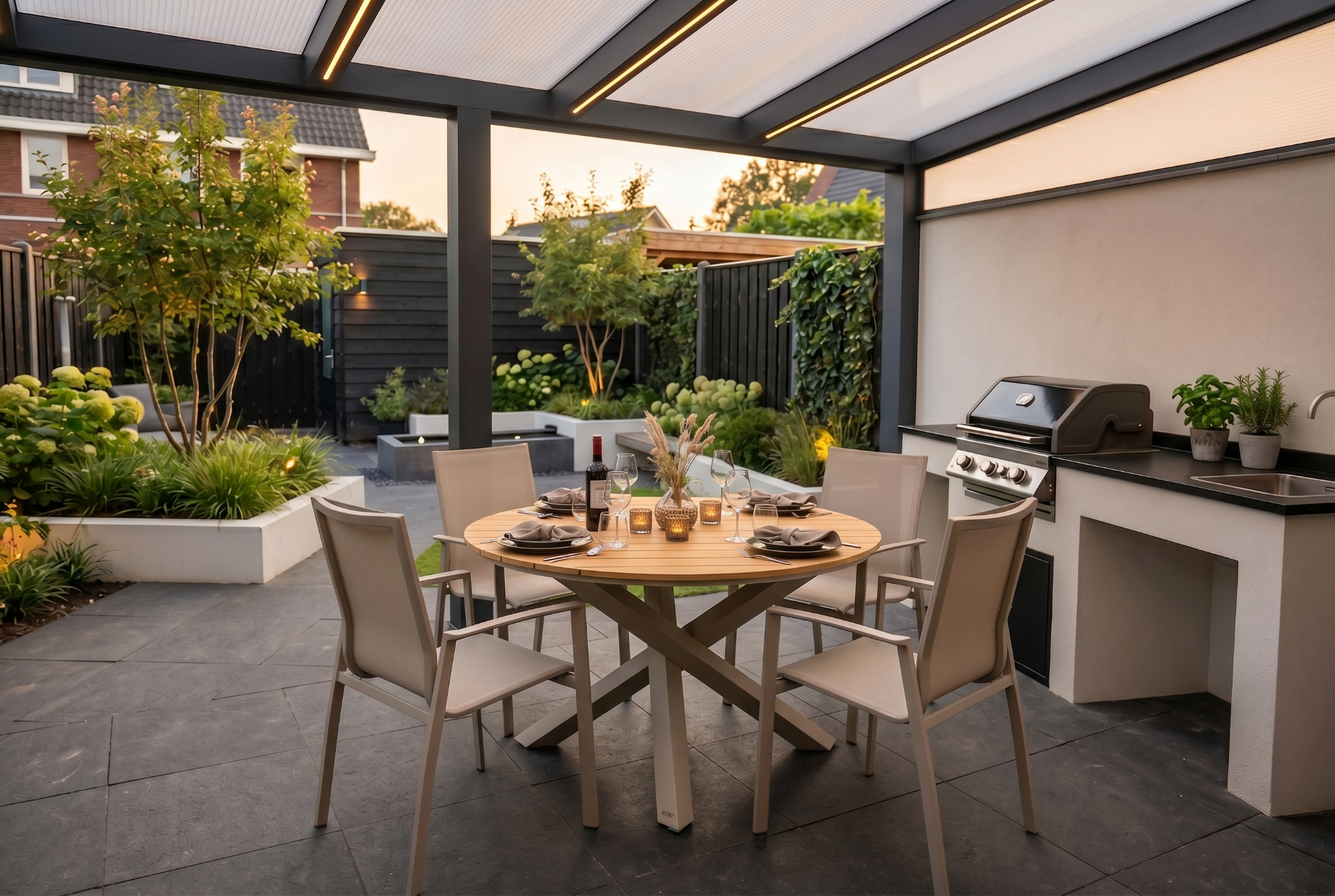 Lifestyle Ultimate/Ancona 125 cm dining tuinset 5-delig
