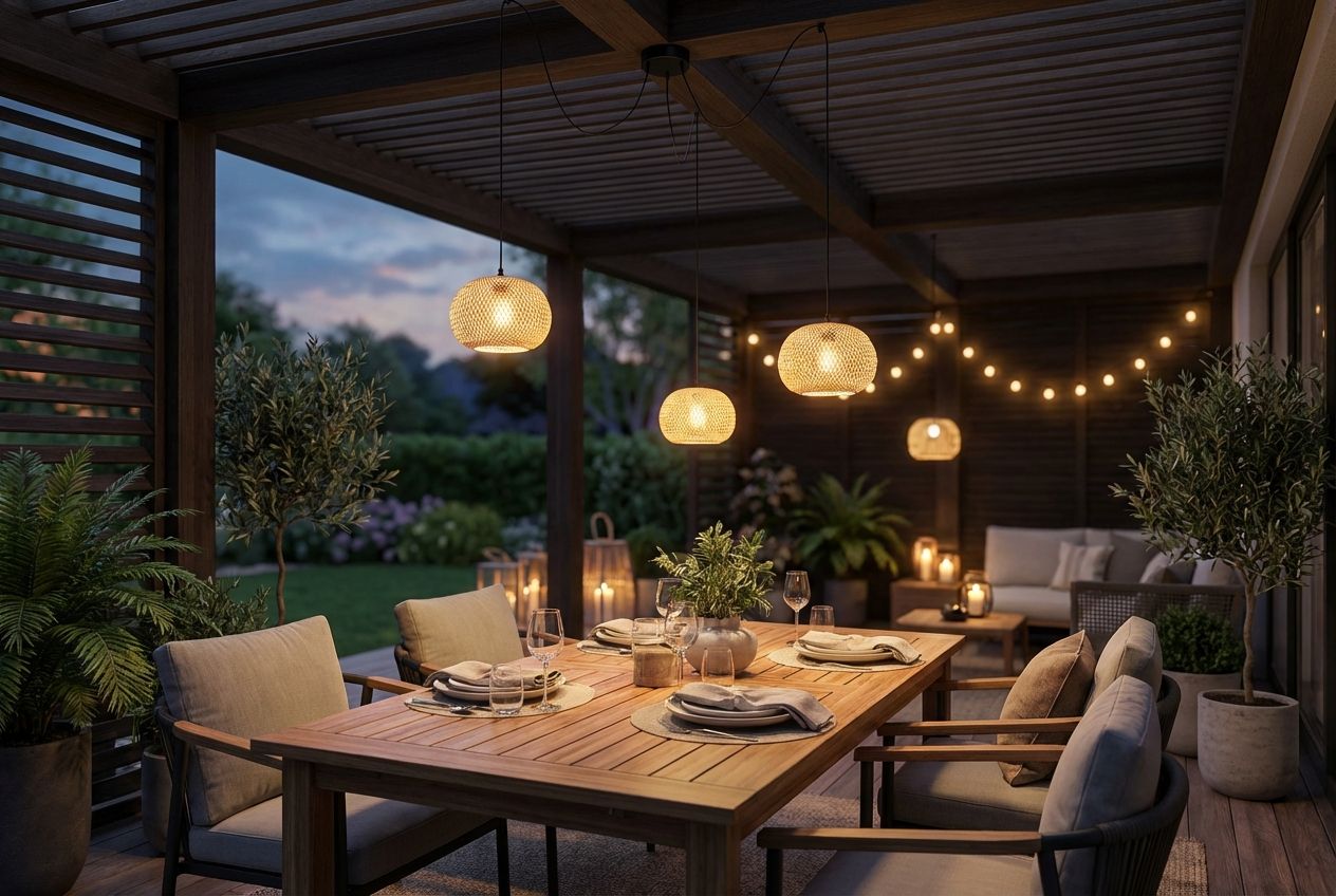 Oosterse buiten hanglamp bamboe 3-lichts IP44 - Rafael