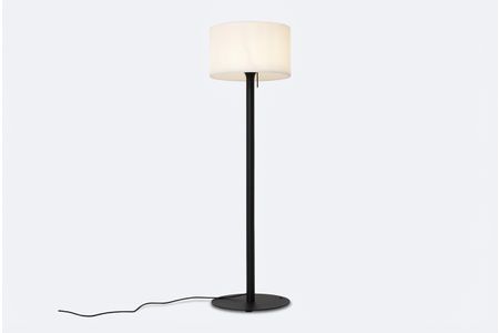 Moderne buiten vloerlamp zwart met witte kap IP44 - Mississippi