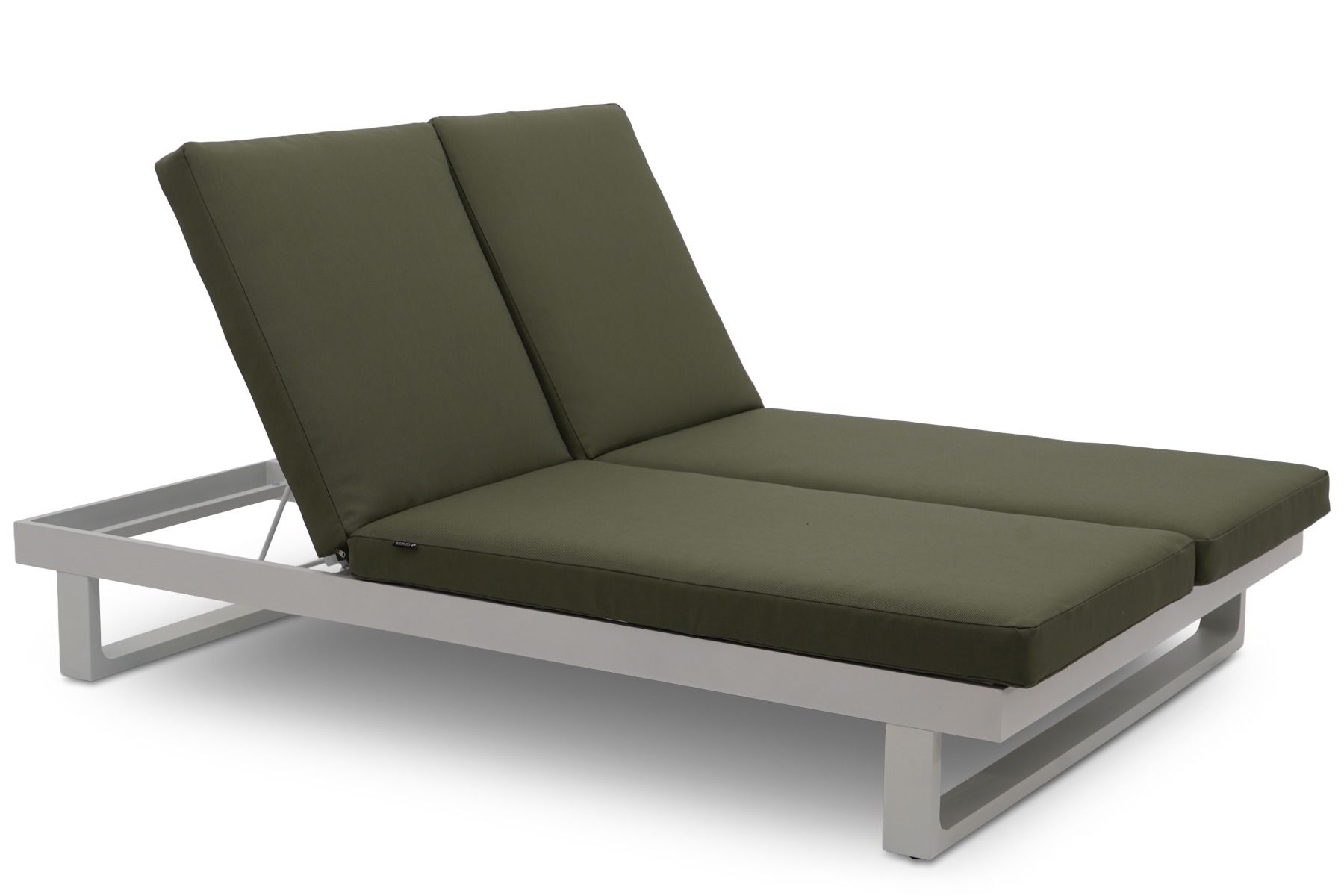 Lifestyle Massimo ligbed met kussen wit/moss green