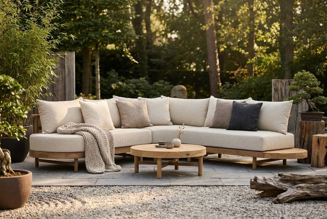 Santika Kayu hoek loungeset 4-delig