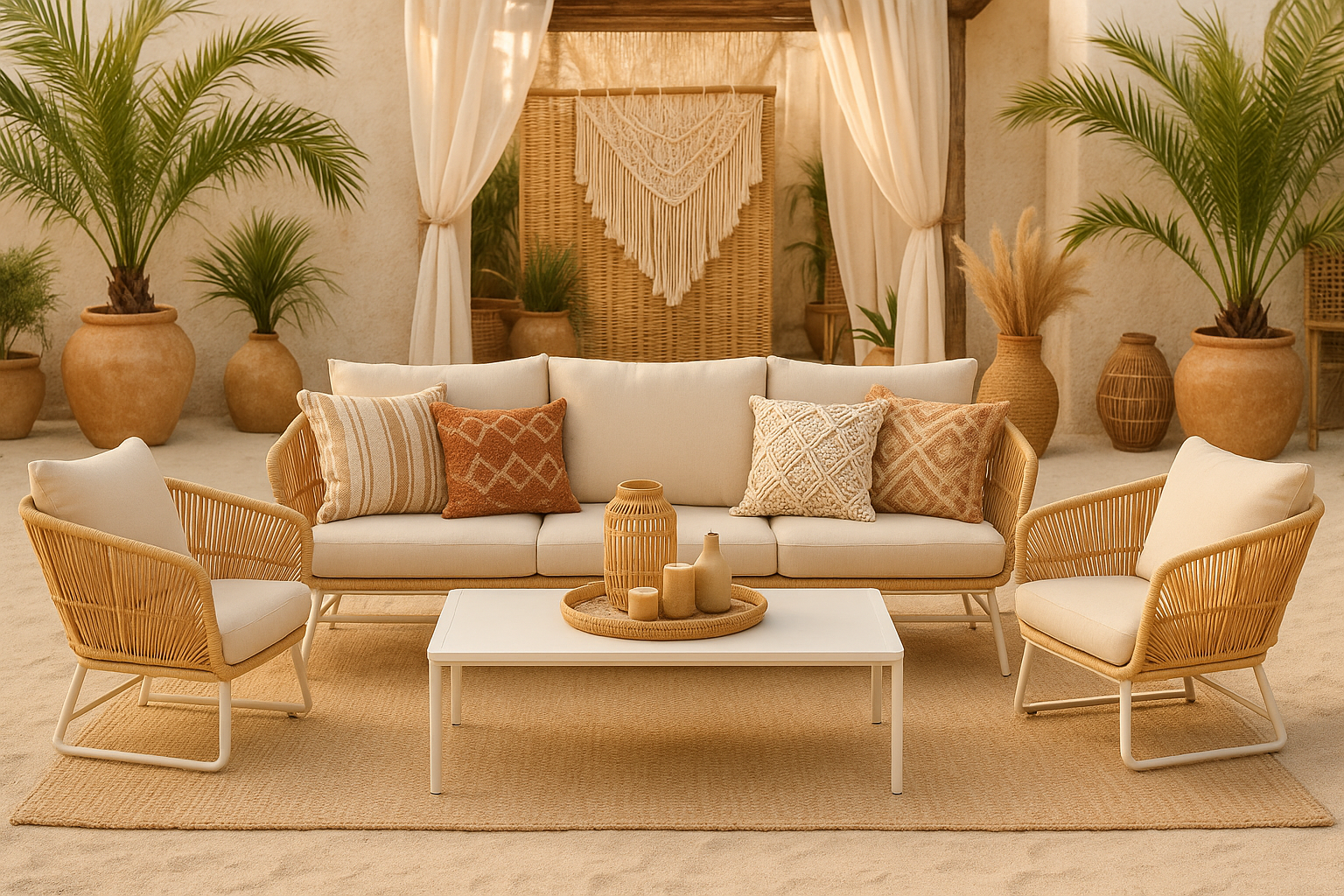 Hartman Corsica/Lunaro 110 cm stoel-bank loungeset 4-delig