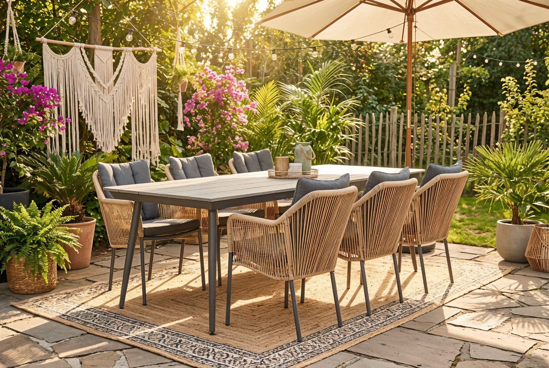 De&#x20;Laan&#x20;Marbella&#x2F;Matale&#x20;240&#x20;cm&#x20;dining&#x20;tuinset&#x20;7-delig