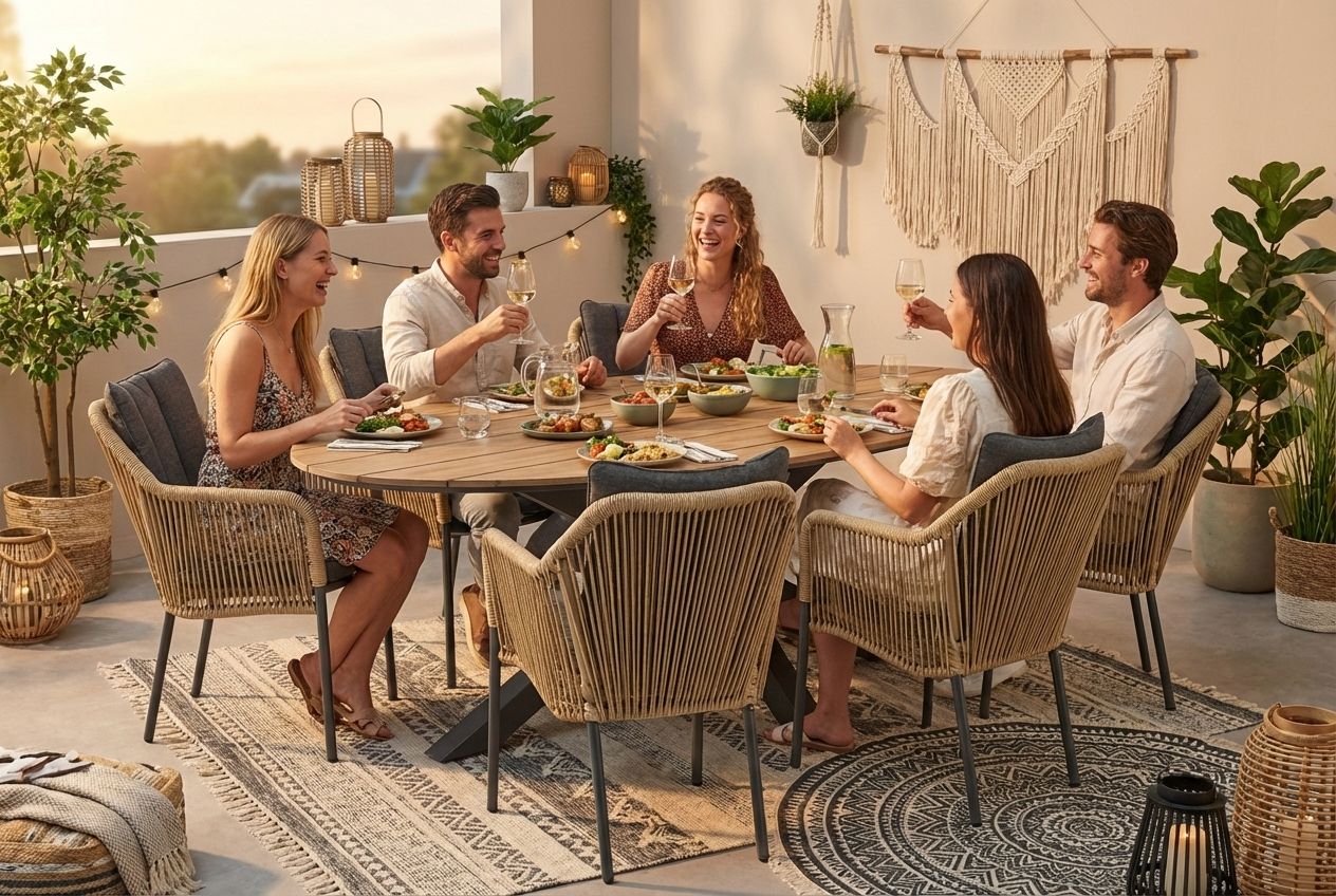 De&#x20;Laan&#x20;Marbella&#x2F;Matara&#x20;220&#x20;cm&#x20;dining&#x20;tuinset&#x20;7-delig
