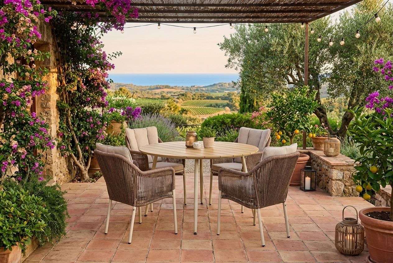 De&#x20;Laan&#x20;Marbella&#x2F;Matale&#x20;125&#x20;cm&#x20;dining&#x20;tuinset&#x20;5-delig