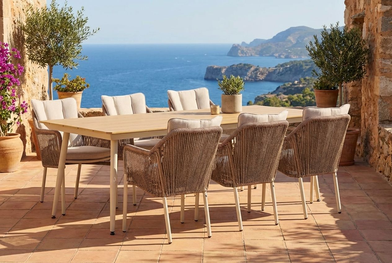 De&#x20;Laan&#x20;Marbella&#x2F;Matale&#x20;240&#x20;cm&#x20;dining&#x20;tuinset&#x20;7-delig
