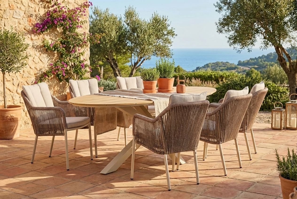 De&#x20;Laan&#x20;Marbella&#x2F;Matara&#x20;220&#x20;cm&#x20;dining&#x20;tuinset&#x20;7-delig