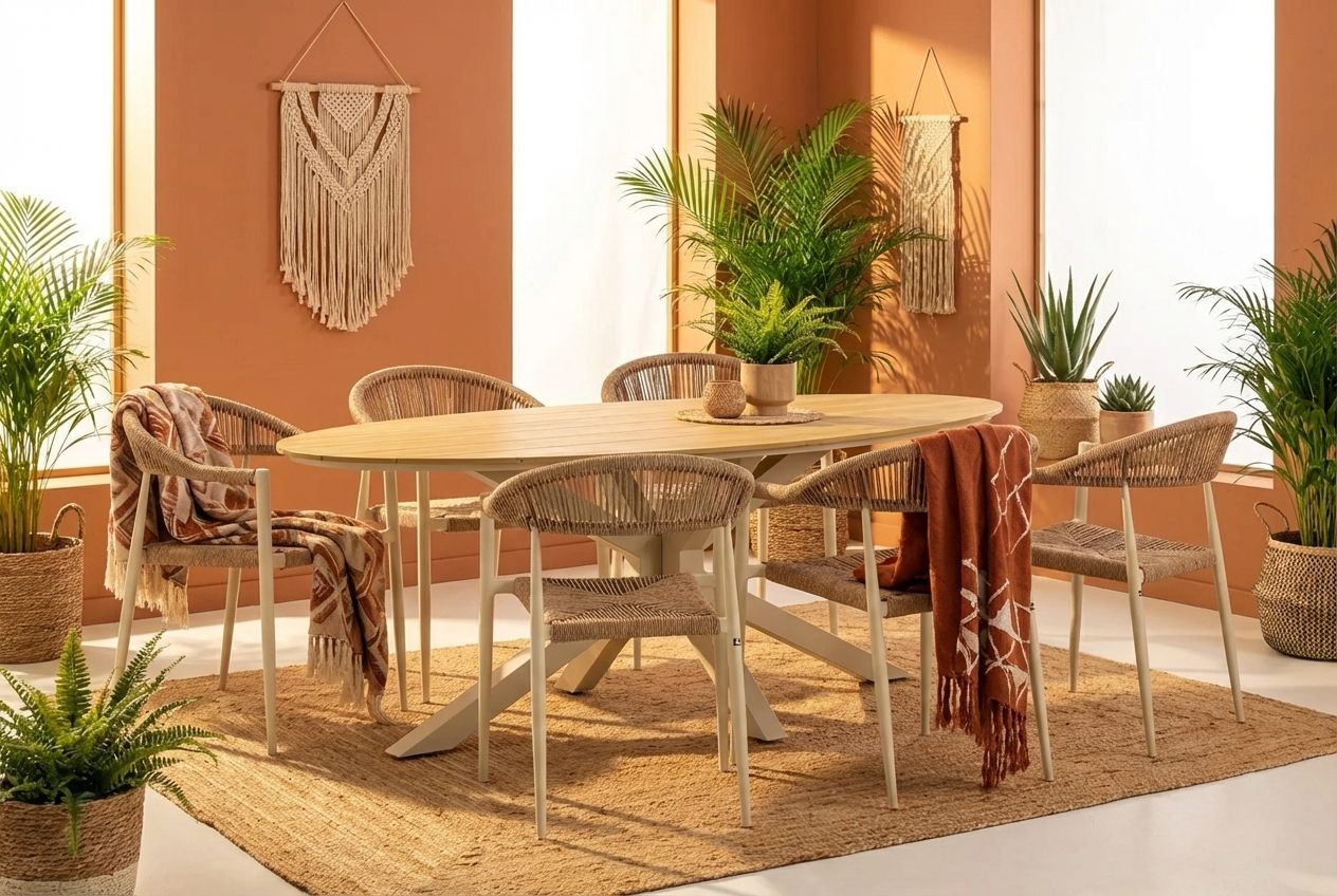 De&#x20;Laan&#x20;Granada&#x2F;Matara&#x20;220&#x20;cm&#x20;dining&#x20;tuinset&#x20;7-delig