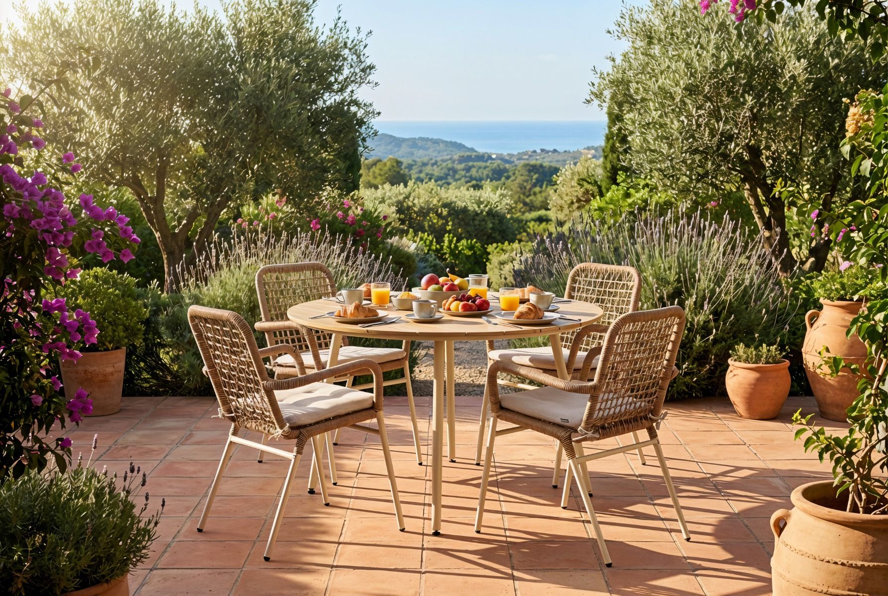 De Laan Catalone/Matale 125 cm dining tuinset 5-delig