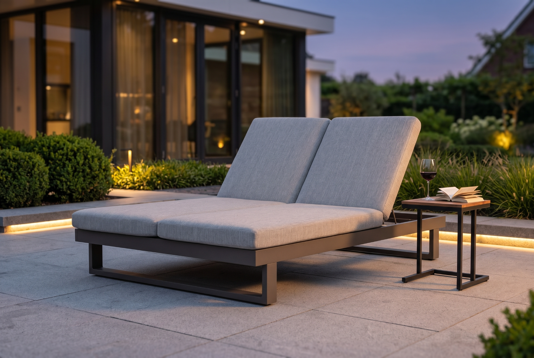 Lifestyle Massimo ligbed met kussen antraciet/earth