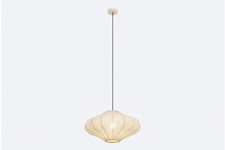 Japandi hanglamp beige met stoffen kap 50cm - Plu