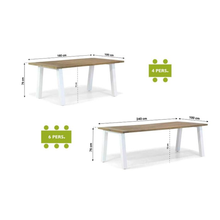 Lifestyle Fiora/Glasgow 180 cm dining tuinset 5-delig