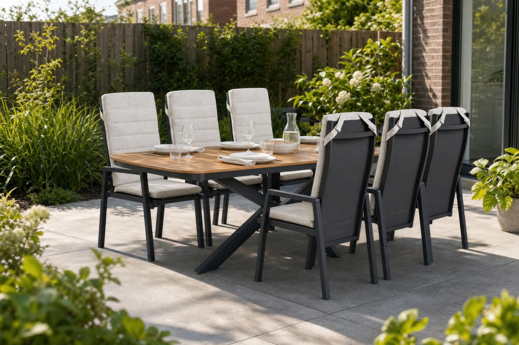 Lifestyle Vivaro/Camila 220x100 cm dining tuinset 7-delig