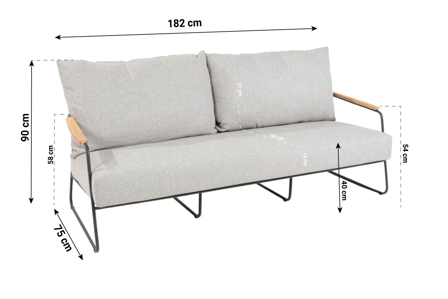 4 Seasons Outdoor Balade/Axel 110 cm stoel-bank loungeset 4-delig