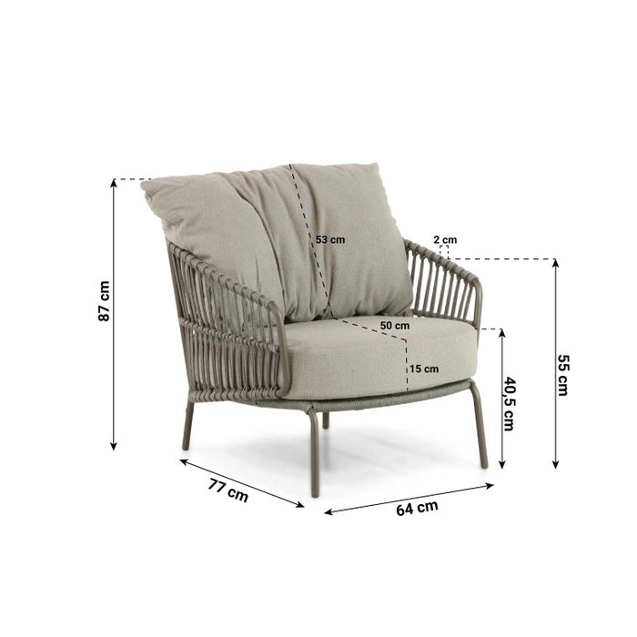 4 Seasons Outdoor Capalbio stoel-bank loungeset 3-delig