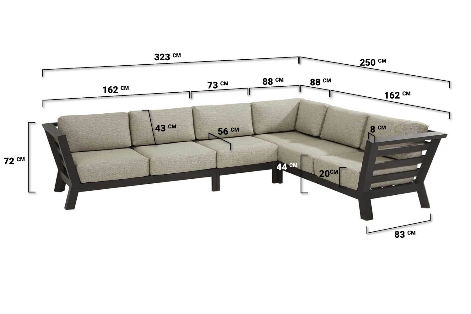 4 Seasons Outdoor Meteoro hoek loungeset 4-delig thumbnail
