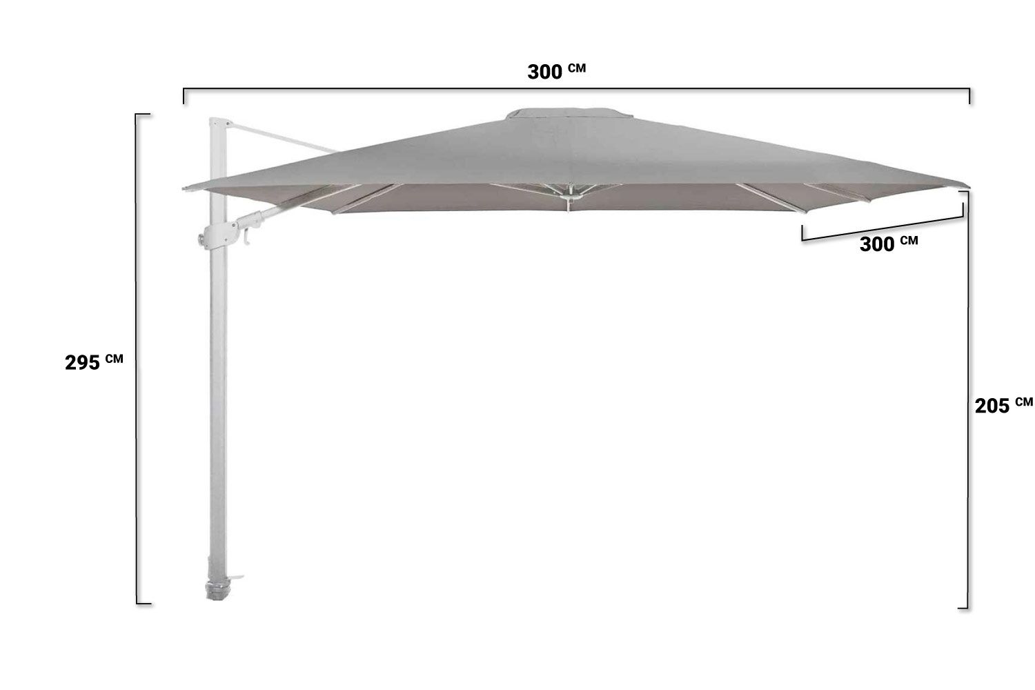 4 Seasons Siesta parasol met wit frame
