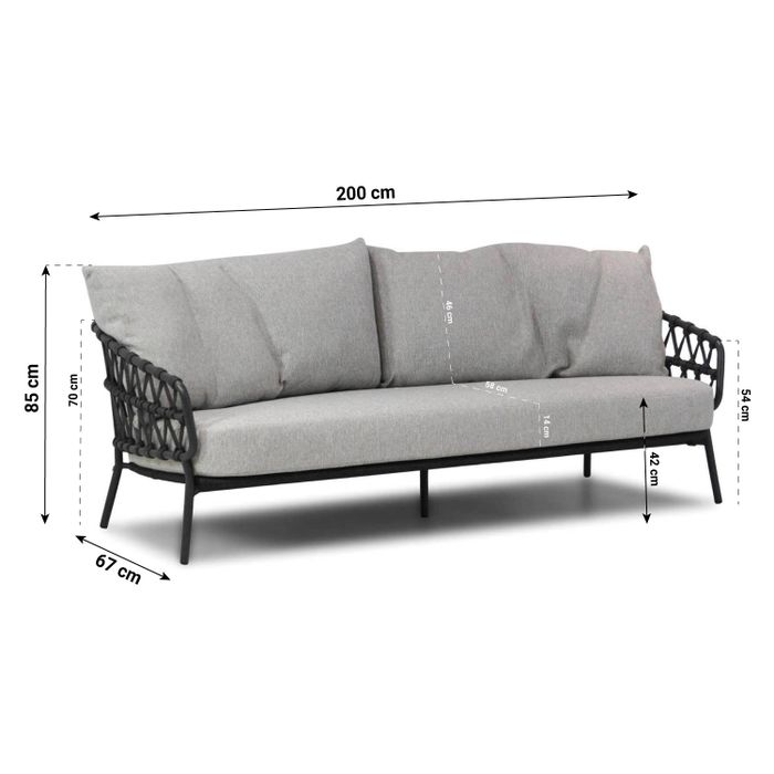 4 Seasons Calpi/Pacific 100 cm stoel-bank loungeset 4-delig
