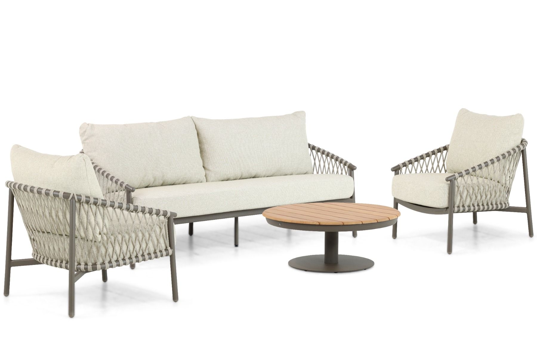 4 Seasons Outdoor Allora/Salerno 80 cm stoel-bank loungeset 4-delig