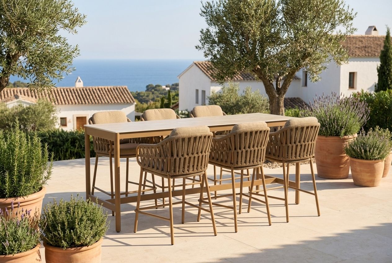4 Seasons Outdoor Biarritz/Soho 220x75 cm dining tuinset 7-delig