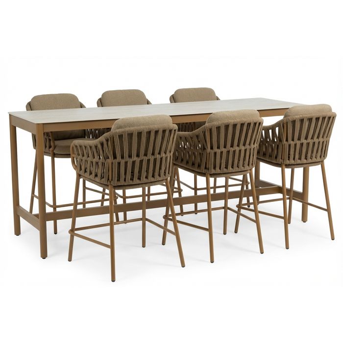 4 Seasons Outdoor Biarritz/Soho 220x75 cm dining tuinset 7-delig