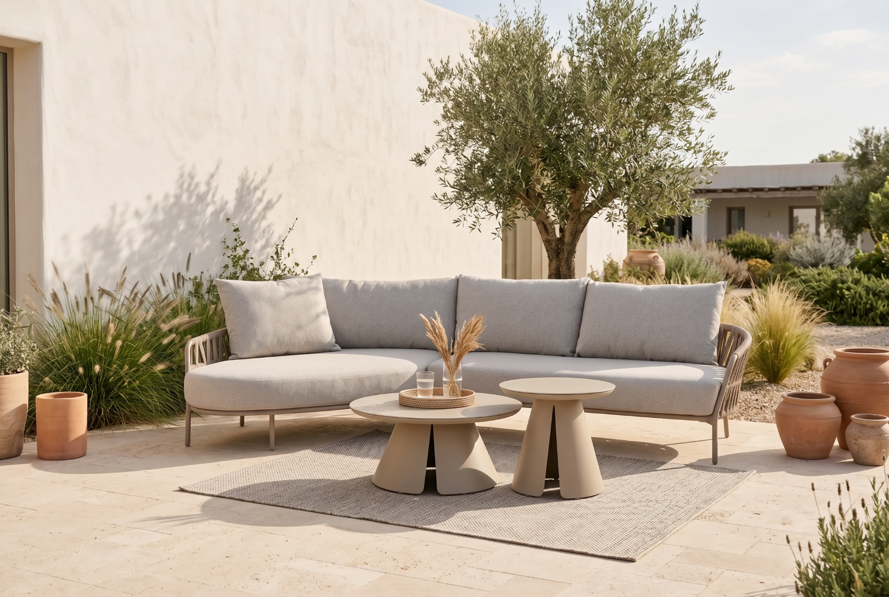 4 Seasons Outdoor Calma/Cayora 50/80 cm hoek loungeset 4-delig