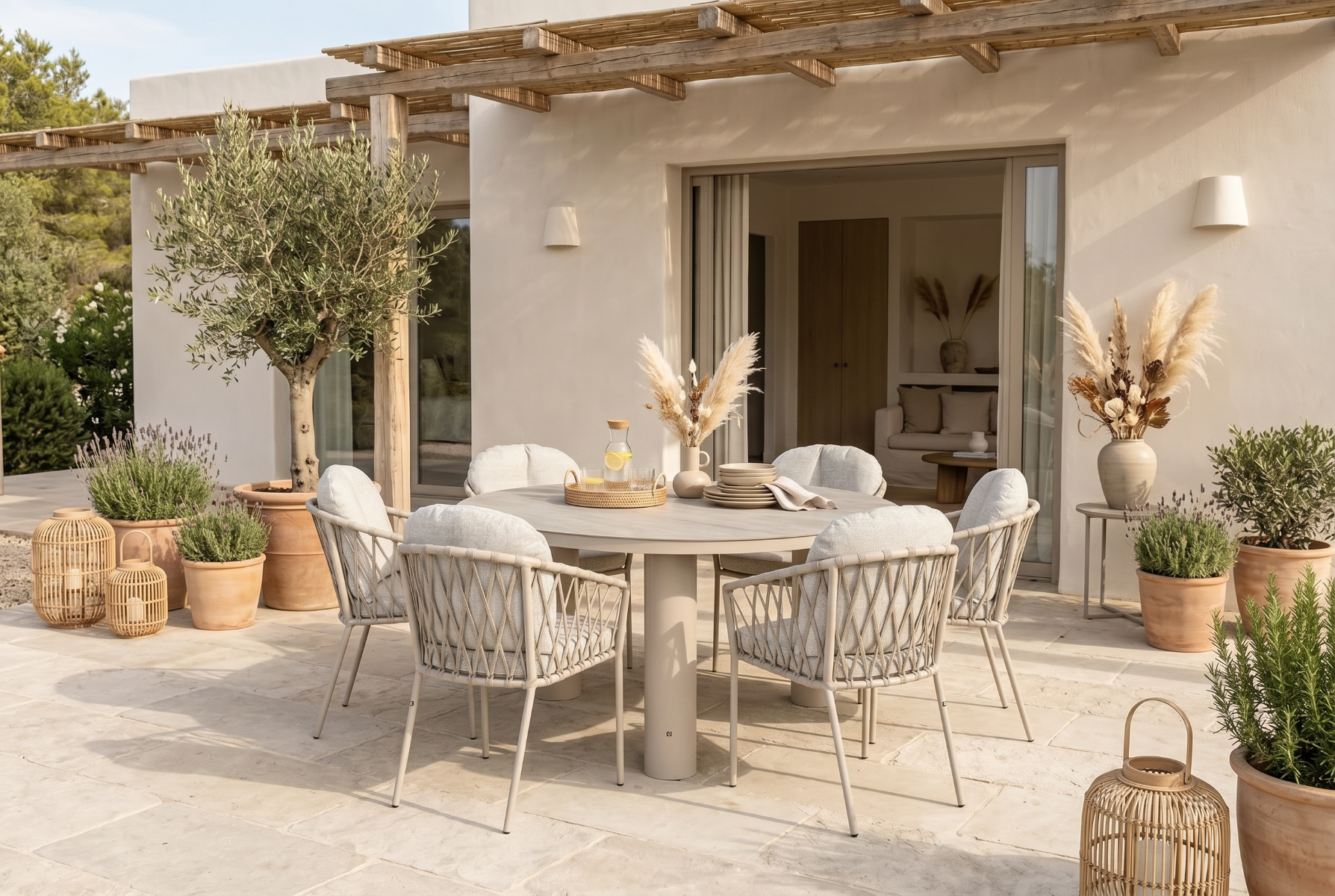 4 Seasons Outdoor Florence/Arancia 150 cm dining tuinset 7-delig