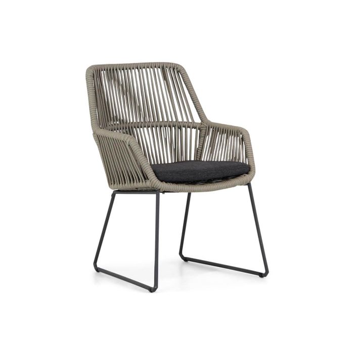 Dining tuinstoel met antraciet aluminium frame en rope - Vooraanzicht