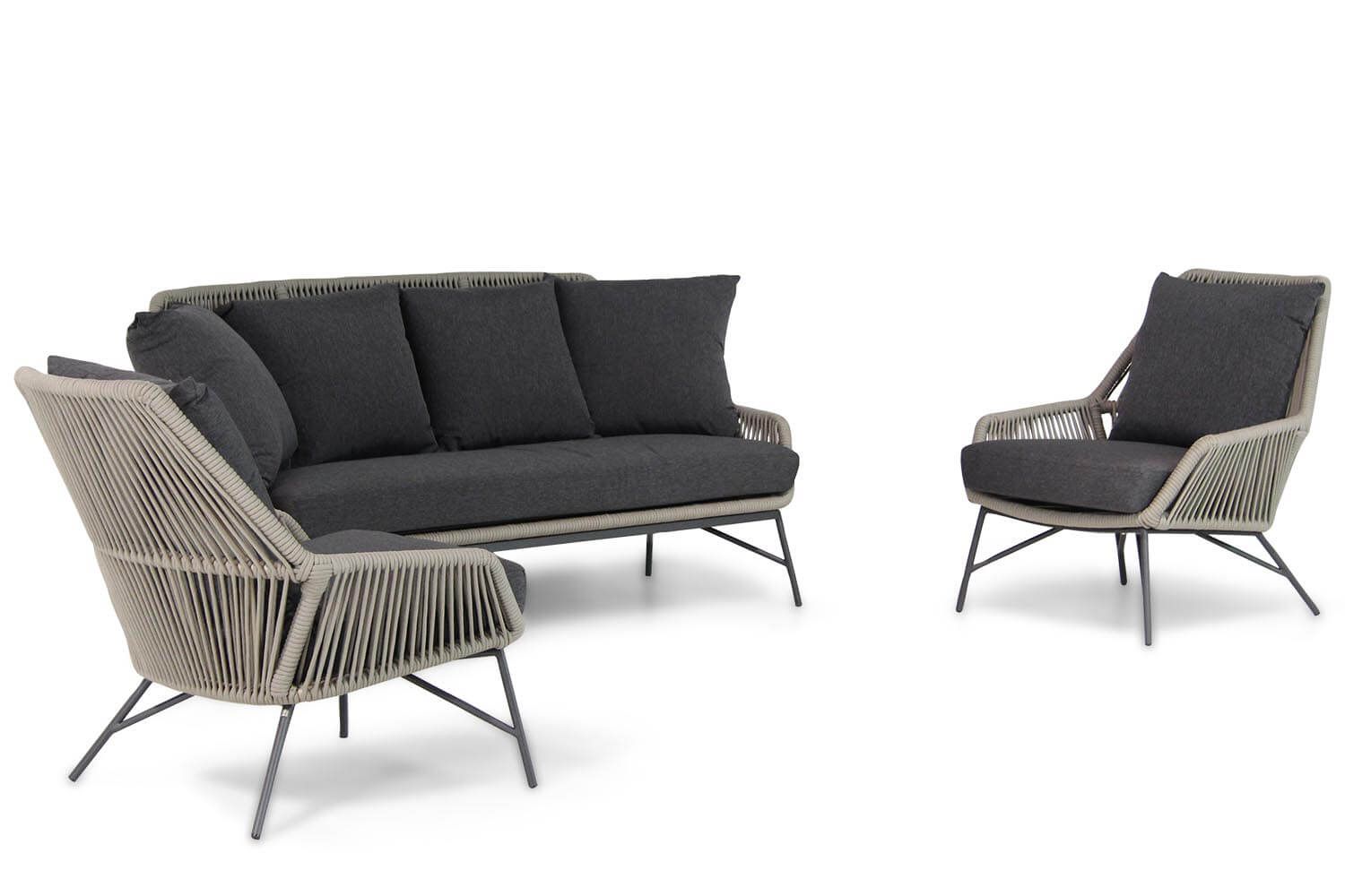 4 Seasons Outdoor Ramblas stoel-bank loungeset 3-delig incl. Lifestyle rugkussens thumbnail