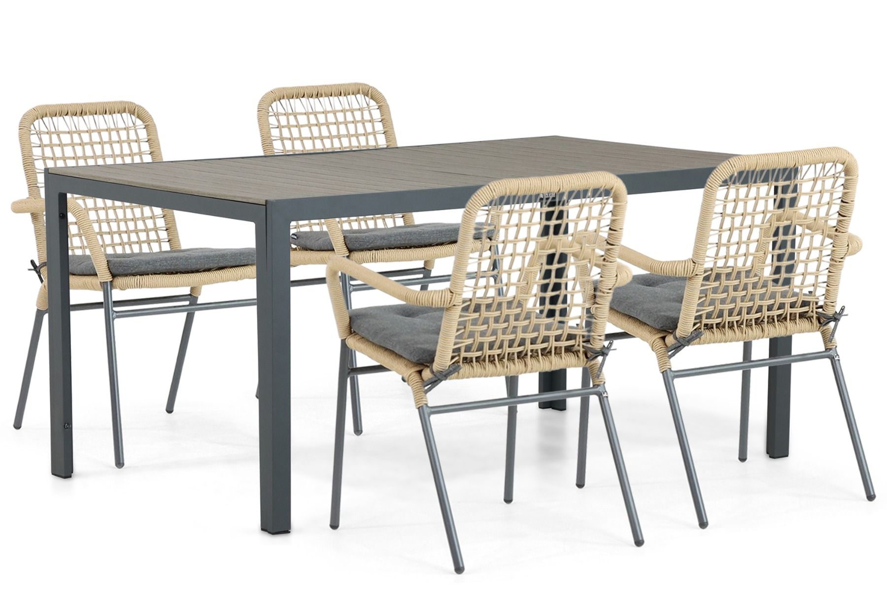 De Laan Catalone/Solare 160 cm dining tuinset 5-delig