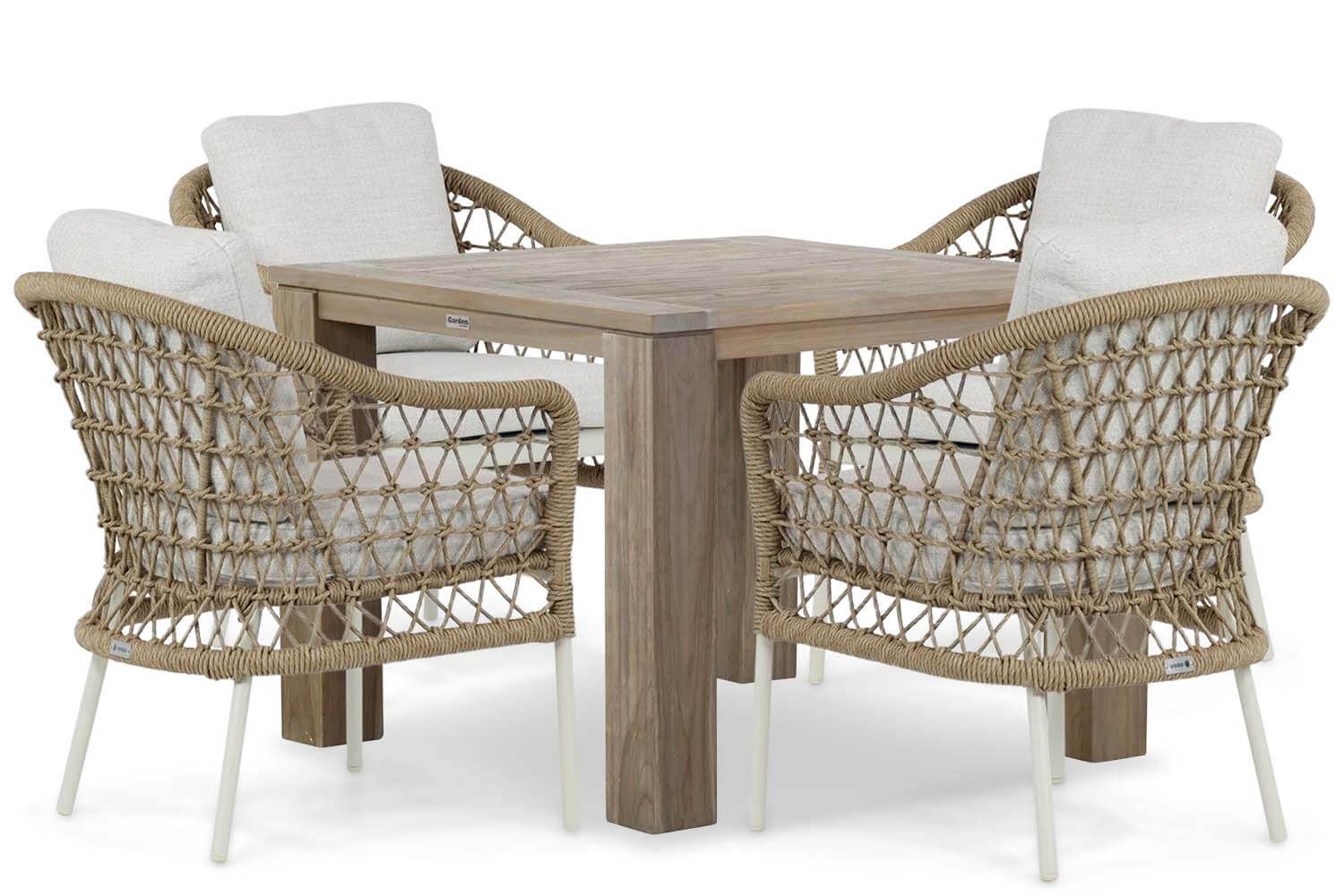 Coco Bali/Brighton 100 cm dining tuinset 5-delig thumbnail