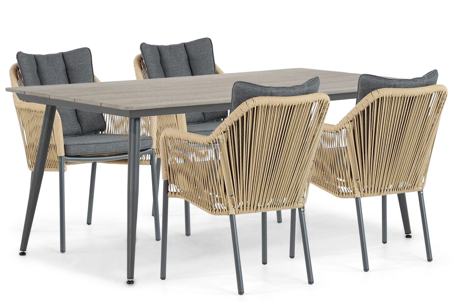 De&#x20;Laan&#x20;Marbella&#x2F;Matale&#x20;180&#x20;cm&#x20;dining&#x20;tuinset&#x20;5-delig