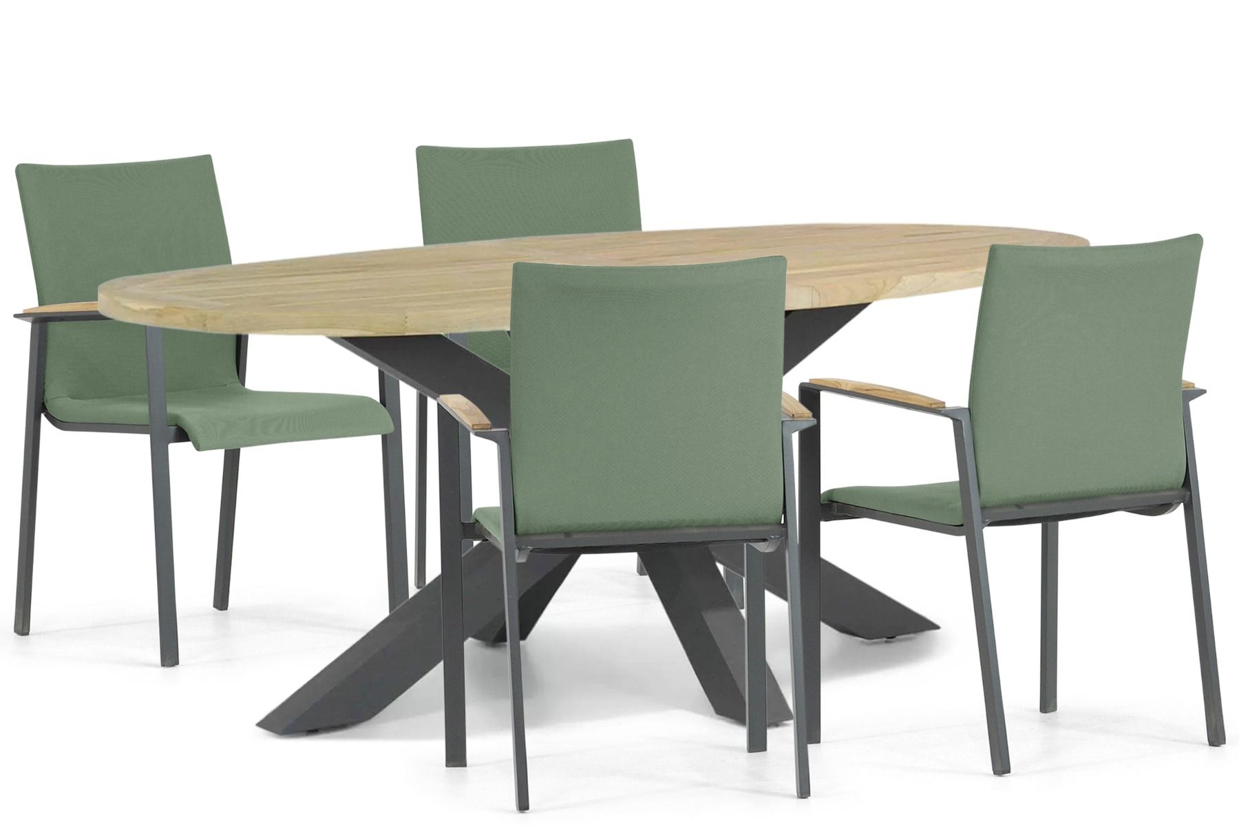 Lifestyle Brandon/Brookline 200 cm dining tuinset 5-delig