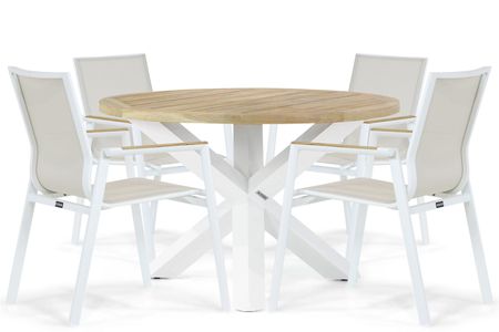 Lifestyle Fiora/Wellington 120 cm dining tuinset 5-delig