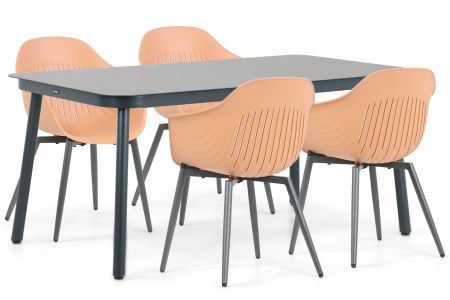 Lifestyle Lissabon/Tavano 160 cm dining tuinset 5-delig Lifestyle Lissabon/Tavano 160 cm dining tuinset 5-delig