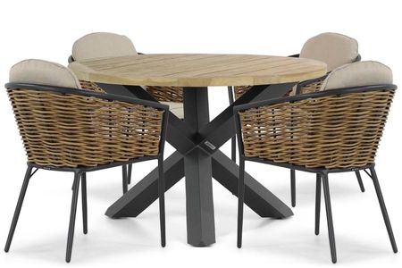 Lifestyle Nice/Rockville 120 cm dining tuinset 5-delig
