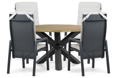 Lifestyle Vivaro/Rockville 120 cm dining tuinset 5-delig