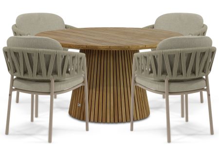 4 Seasons Outdoor Calma/Fungo 140 cm dining tuinset 5-delig