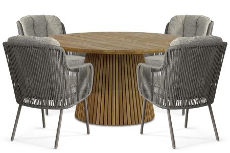 Santika Cayora/Fungo 140 cm dining tuinset 5-delig