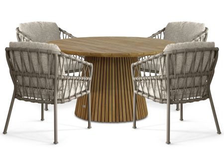 Santika Miyora/Fungo 140 cm dining tuinset 5-delig