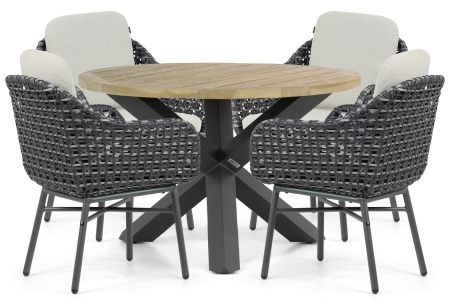 Santika Yovan/Rockville 120 cm dining tuinset 5-delig