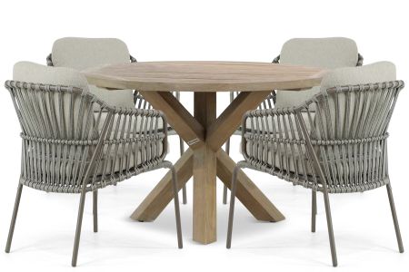 4 Seasons Outdoor Capalbio/Sand City 120 cm dining tuinset 5-delig