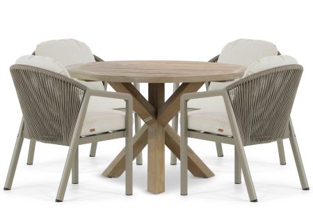 Santika Guss/Sand City 120 cm dining tuinset 5-delig