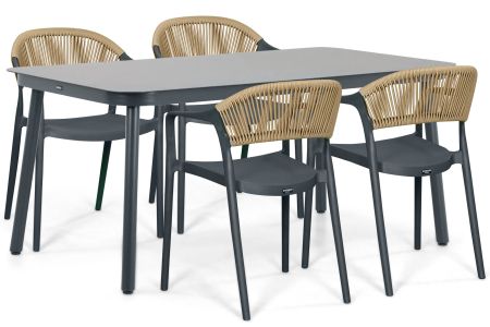 Domani Toscano/Tavano 160x90 cm dining tuinset 5-delig