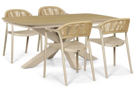 Domani Toscano/Camila 180x100 cm dining tuinset 5-delig