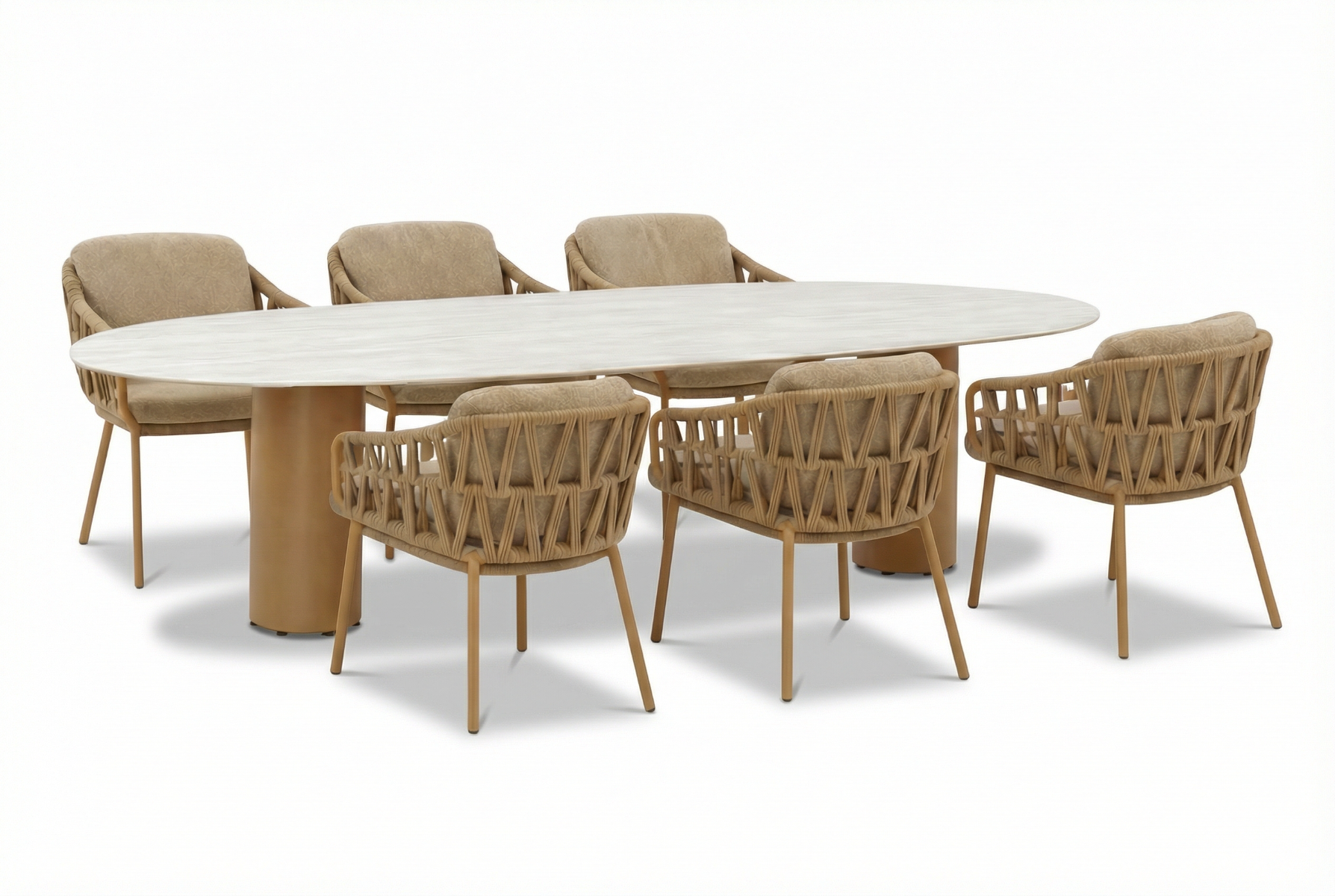 4 Seasons Outdoor Biarritz/Colorado 240x105 cm dining tuinset 7-delig Amber