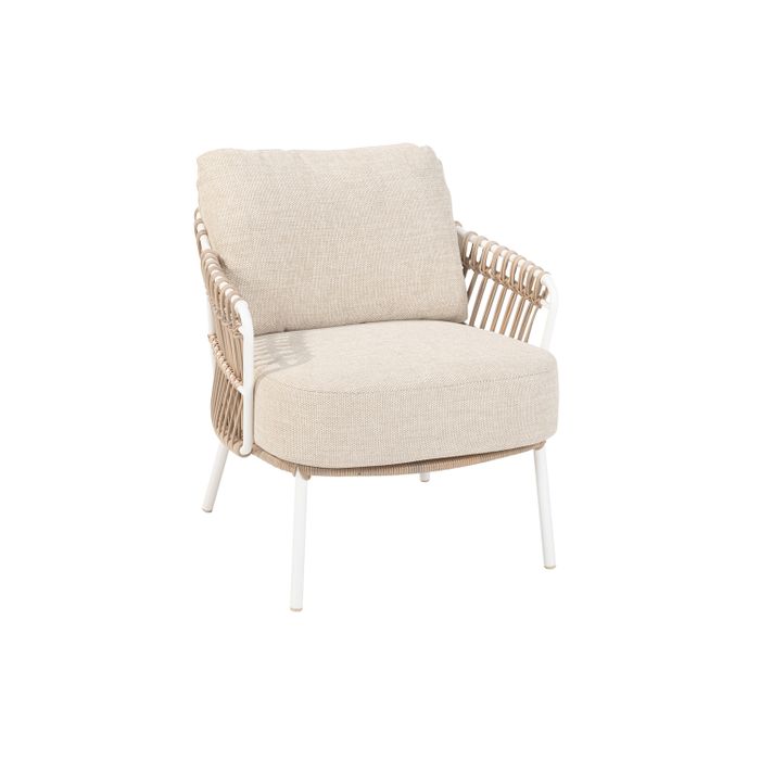 Dining tuinstoel van aluminium met wicker - zijaanzicht