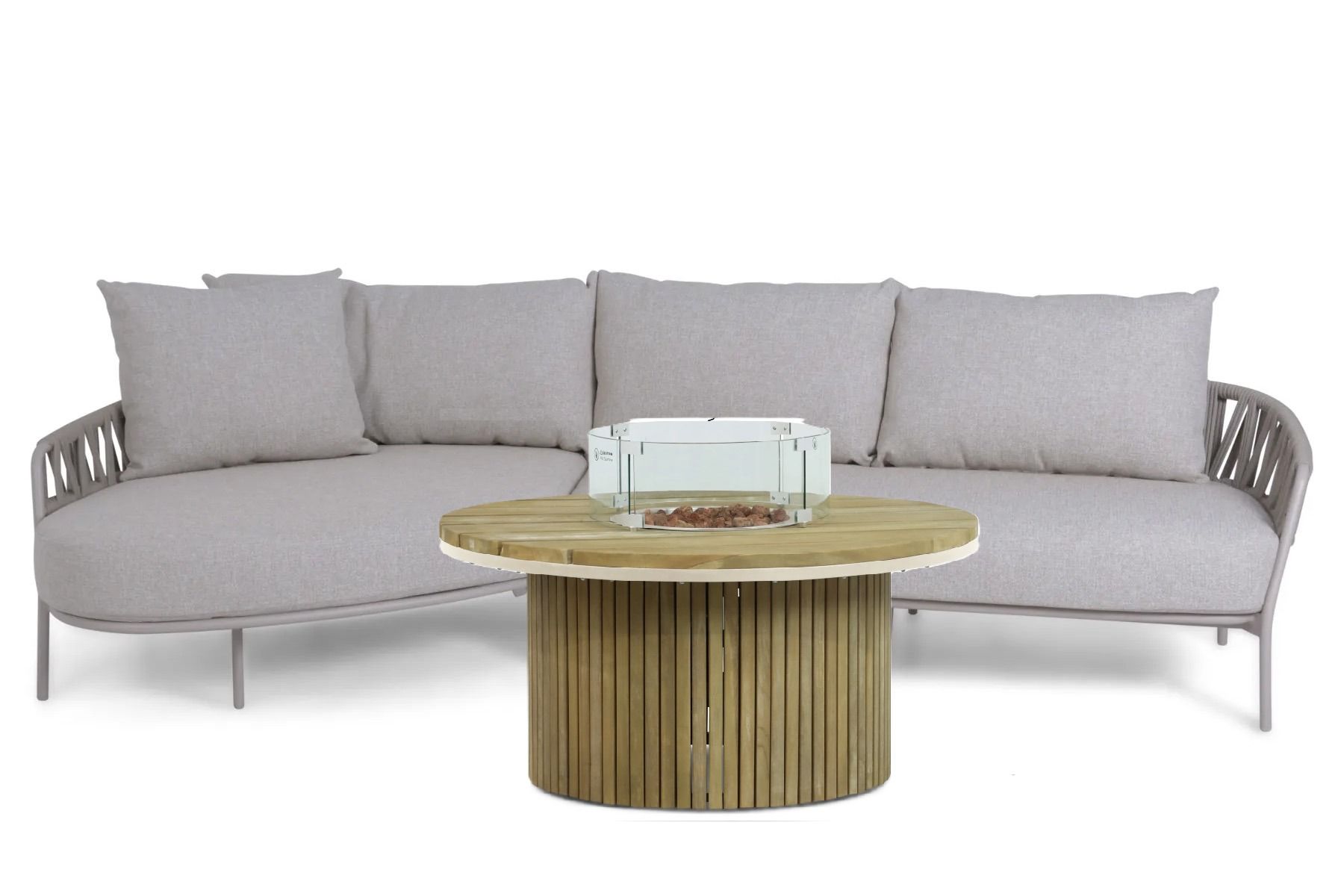 4 Seasons Outdoor Calma/Fire Nest 130 cm hoek loungeset 3-delig