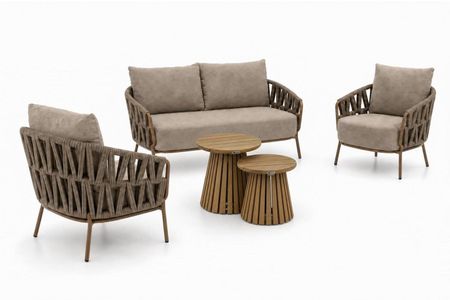 4 Seasons Outdoor Biarritz/Fungo 45/55 cm stoel-bank loungeset 5-delig