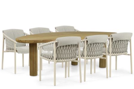 4 Seasons Outdoor Allora/Leafline 240 cm dining tuinset 7-delig